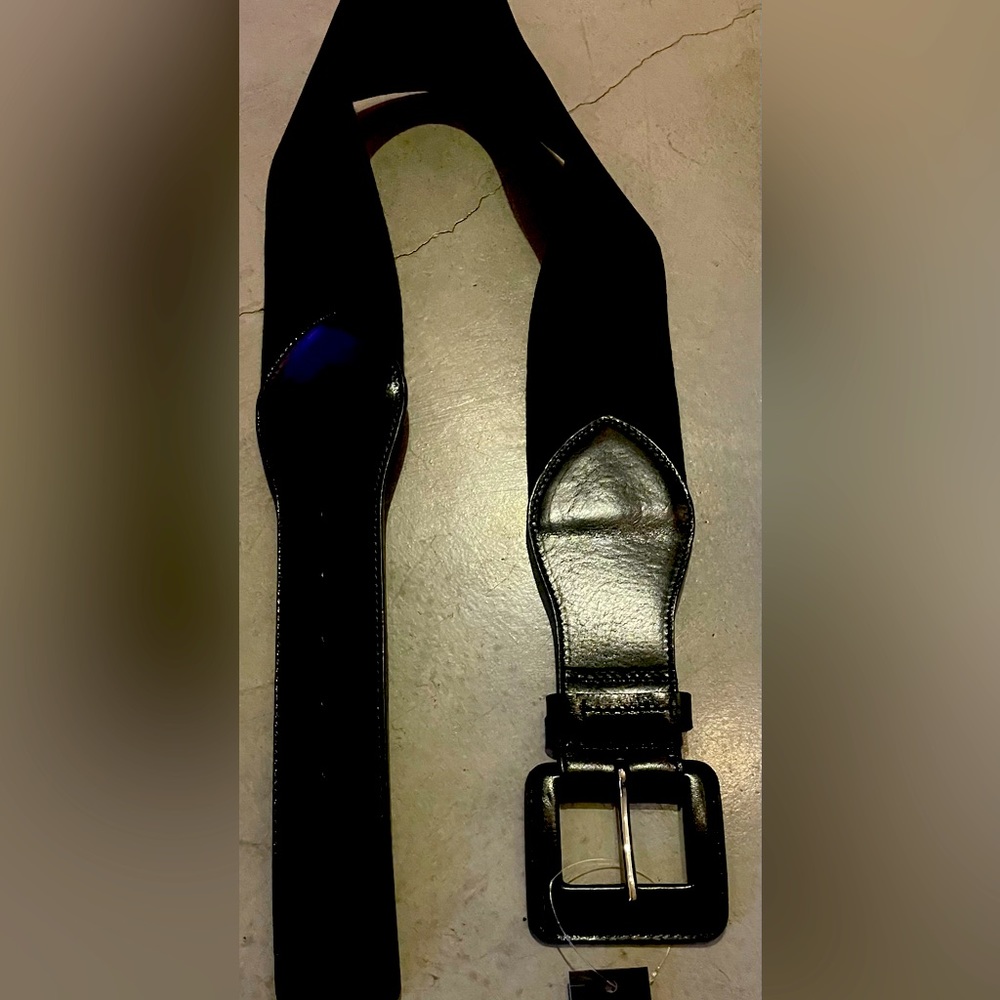 Theory Midnight Black Leather Belt